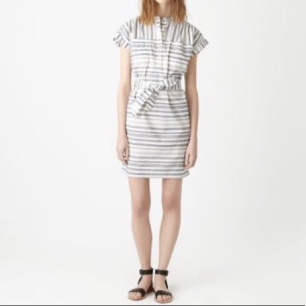 Steven Alan Winona Dress in blue striped pattern